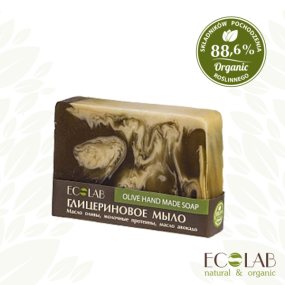 ECOLAB, Naturalne mydło glicerynowe - ręcznie robione – oliwkowe, 130 g