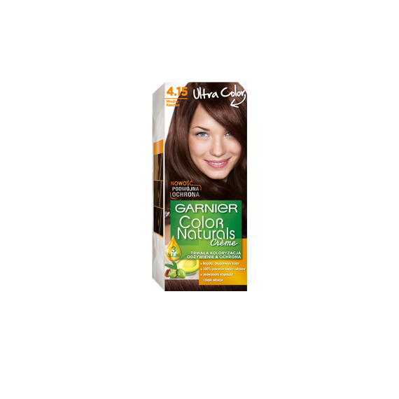 Garnier, Color Naturals Crème, Trwała farba do włosów, 4.15 MROŹNY KASZTAN, 100 + 10 ml