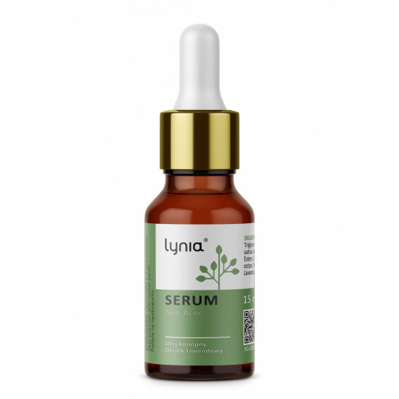 Lynia, Serum Anti-Acne z olejem konopnym i olejkiem lawendowym, 15 ml