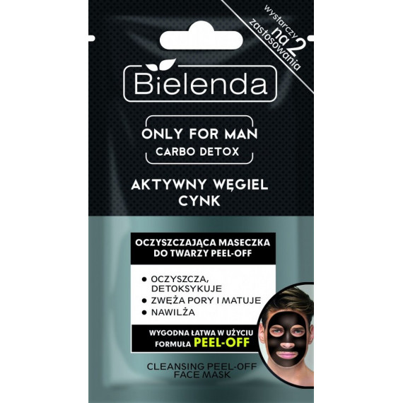 Bielenda, Only for Man, CARBO DETOX, Oczyszczająca maseczka do twarzy PEEL-OFF, 12 g