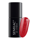 Semilac, 025 Lakier hybrydowy UV, Glitter Red, 7 ml