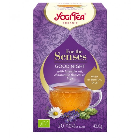 Yogi Tea, Herbata For the senses, Spokojna noc BIO, 20 torebek