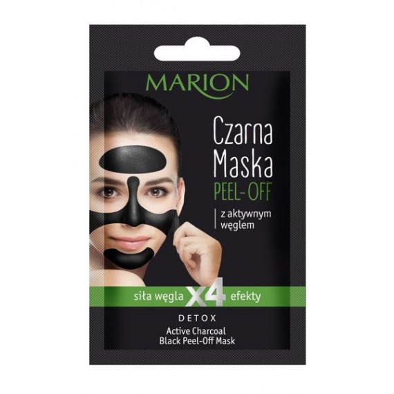 Marion, Czarna maska peel-off z aktywnym węglem, 6 g