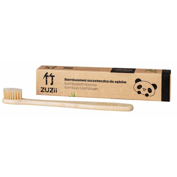 ZUZii, Bambusowa szczoteczka do zębów beżowa - dla dorosłych, 1 sztuka