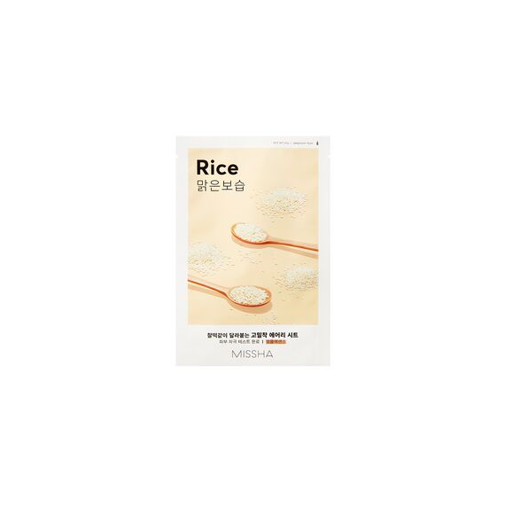 Missha, Airy Fit Sheet Mask Rice, Rozjaśniająco-wygładzająca maseczka w płachcie, 19 ml