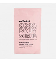 Cafe Mimi, Kokosowy scrub do ciała - kokos, himalajska sól różowa, marakuja, 150g
