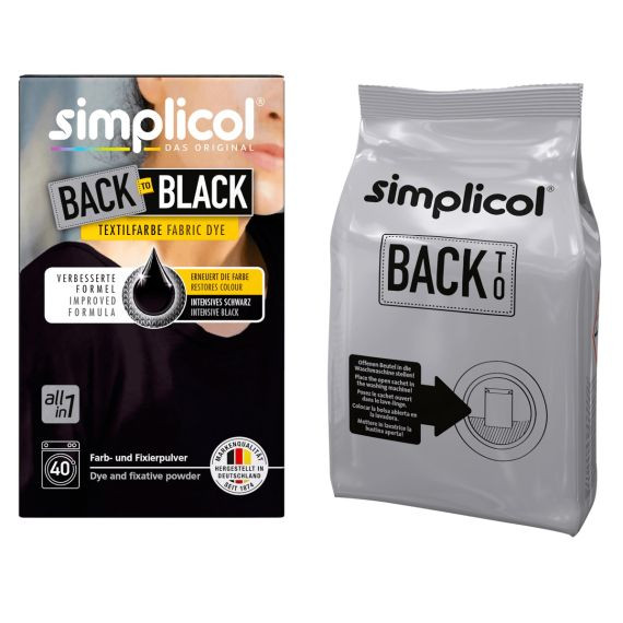 Simplicol, Back to Black farba do tkanin - intensywnie czarny, 400g