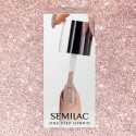 Semilac, S245 One Step Hybrid, Glitter Pink Beige, 5 ml