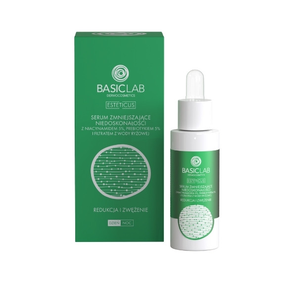 BasicLab, Esteticus Serum zmniejszające niedoskonałości z Niacynamidem 5% Redukcja i zwężenie, 30ml