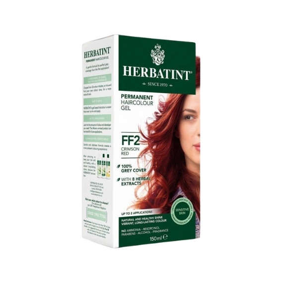 Herbatint, Trwała farba do włosów, FF2 PURPUROWA CZERWIEŃ seria modny błysk