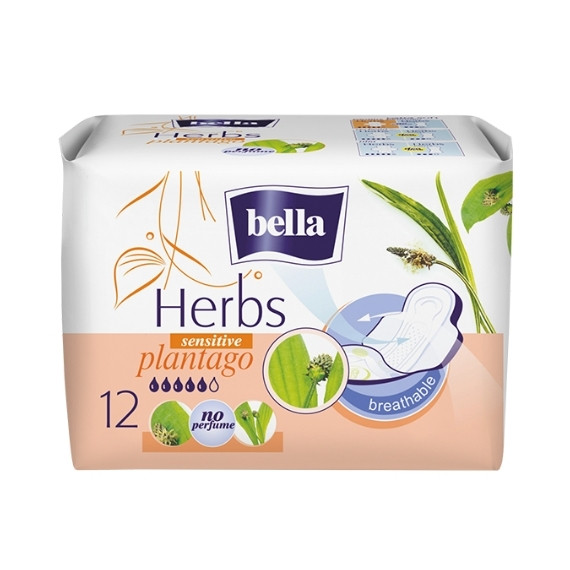 Bella, Herbs Plantago, Podpaski higieniczne z babką lancetowatą, 12 szt.