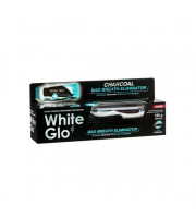White Glo, Charcoal Bad Breath Eliminator Pasta wybielająca i odświeżająca oddech + szczoteczka ZESTAW, 100ml