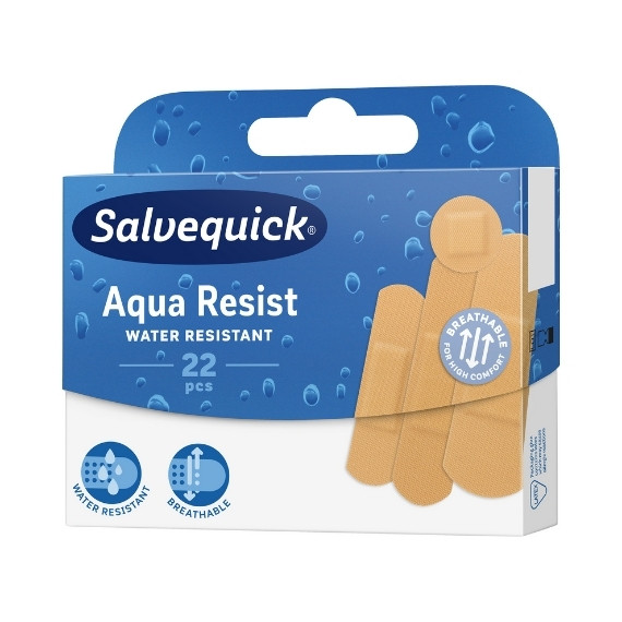Salvequick, Water Resist, Zestaw 22 sztuk wodoodpornych plastrów