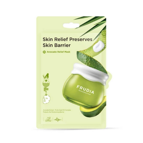 Frudia, Skin Relief Preserves Skin Barier, Avocado Relief Mask, Maska do twarzy w płacie, 20 ml