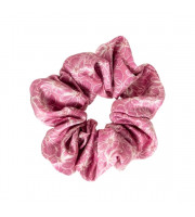 Almania, Scrunchie, Jedwabna gumka do włosów, Różowe kwiaty