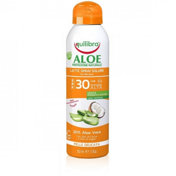 Equilibra, Aloesowy krem przeciwsłoneczny SPF30, spray,150ml