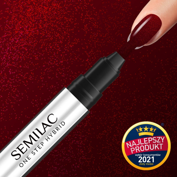 Semilac, One step Hybrid Marker Glitter Red S590, 3 ml