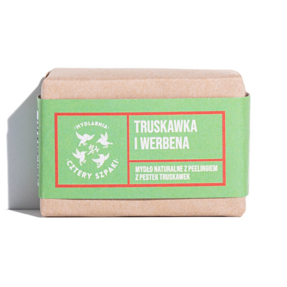 Mydlarnia Cztery Szpaki, Naturalne mydło w kostce Truskawka i Werbena, 110 g