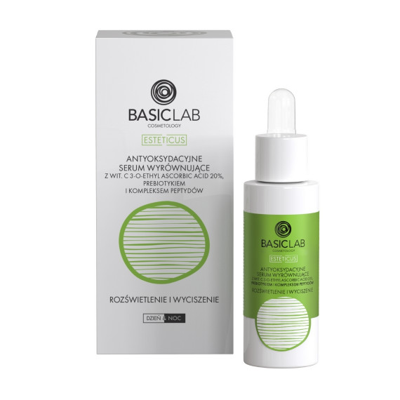 BasicLab, Esteticus, Antyoksydacyjne serum wyrównujące z wit. C 20%, Rozświetlenie i wyciszenie, 30 ml
