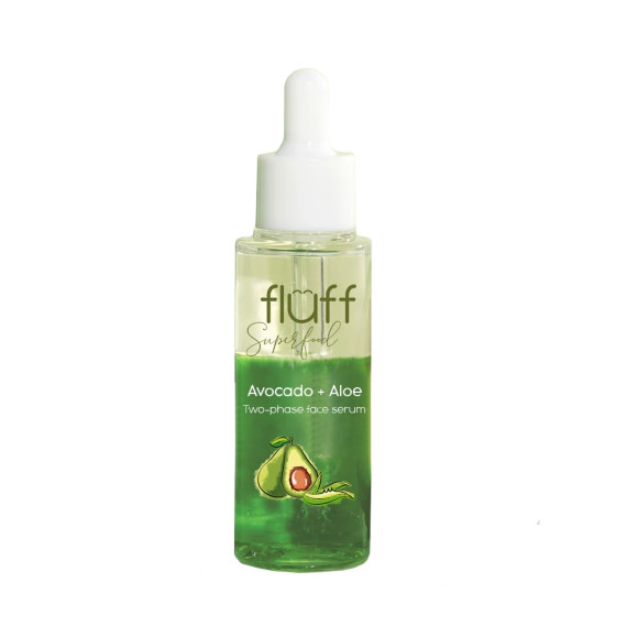 Fluff, Booster dwufazowy do twrzy Aloes i Avocado, 40 ml