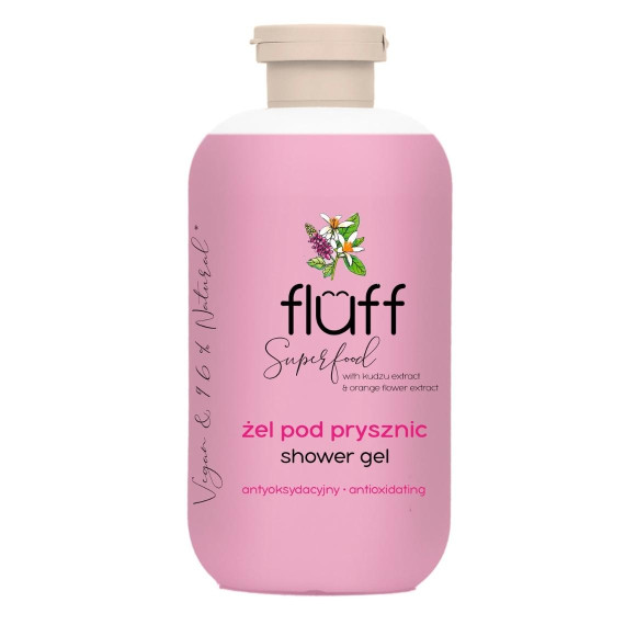 Fluff, Żel pod prysznic, Kwiat kudzu i Kwiat pomarańczy, 500 ml