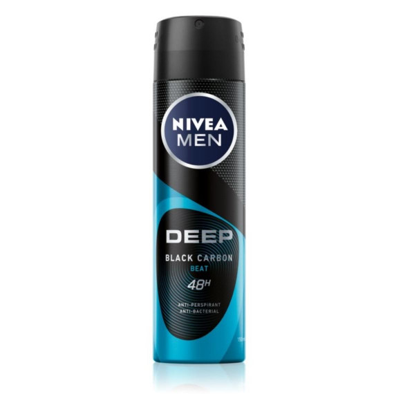 Nivea Men, Deep Black Carbon Beat, Antyperspirant dla mężczyzn, 150 ml ml