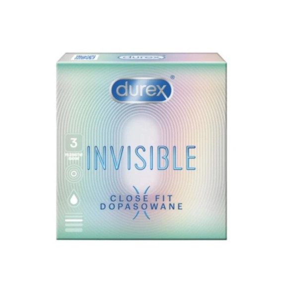 Durex, Invisible Close Fit Dopasowane 3 szt.