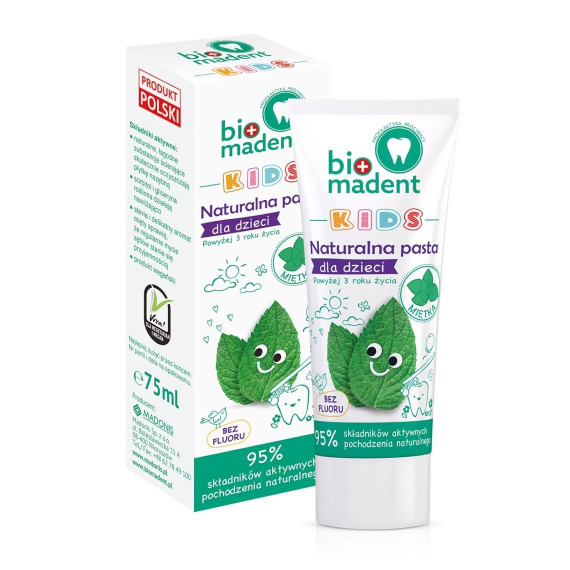 Bio Madent, KIDS naturalna pasta dla dzieci MIĘTA, 75 ml