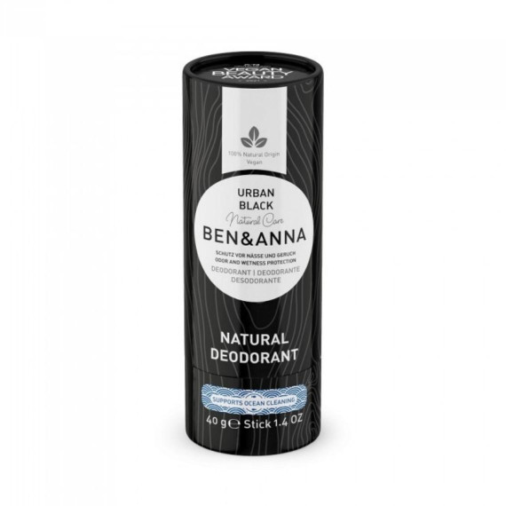 Ben&Anna, Naturalny dezodorant Urban Black sztyft kartonowy 40g