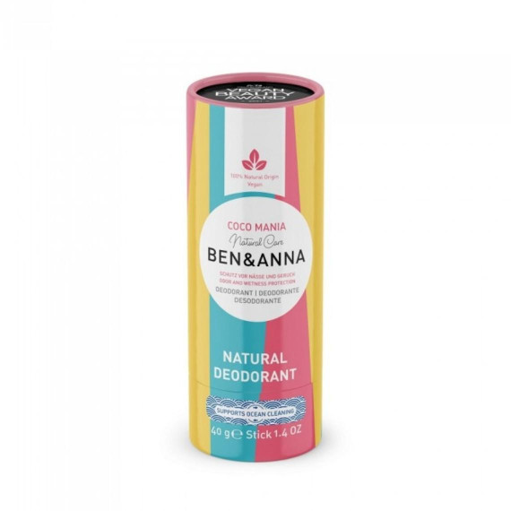 Ben&Anna, Naturalny dezodorant Coco Mania, sztyft kartonowy 40g