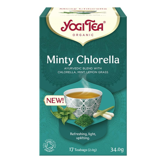 Yogi Tea, Herbatka Miętowa chlorella MINTY CHLORELLA Ekspresowa 34 g: 17 torebek (2,0 g)