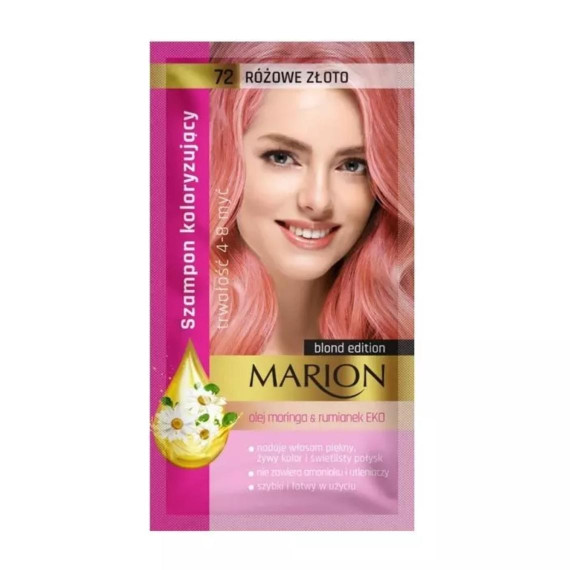 Marion, Szampon koloryzujący w saszetce, Różowa Złoto- nr 72, 40 ml