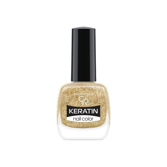 Golden Rose, Keratin Glitter Nail Color – Brokatowy lakier do paznokci z keratyną 402, 10,5 ml