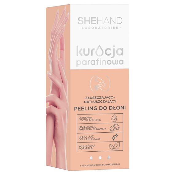 SheHand Laboratories, Kuracja Parafinowa, Złuszczająco-natłuszczający peeling do skóry dłoni, 75 g