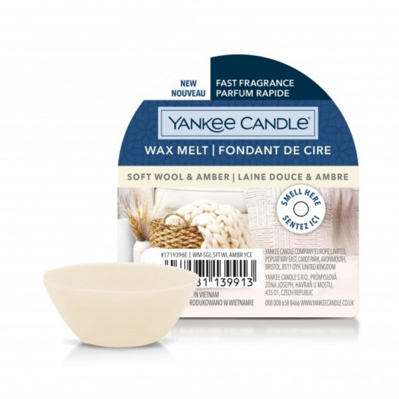 Yankee Candle, SOFT WOOL & AMBER, wosk zapachowy, 22 g