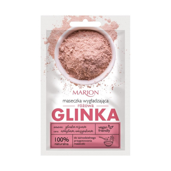 Marion, Różowa glinka maseczka wygładzająca, 8 g