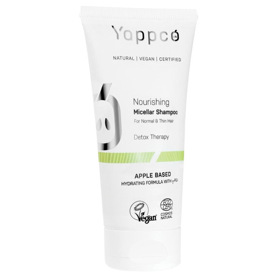 Yappco, Szampon micelarny odżywczy do włosów normalnych i cienkich, 200 ml