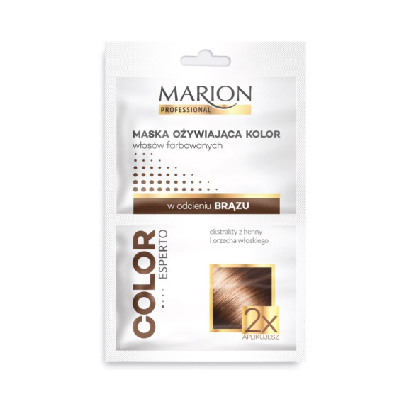 Marion, Regenerująca maska do włosów brązowych Henna i Orzechy, 2x20 ml