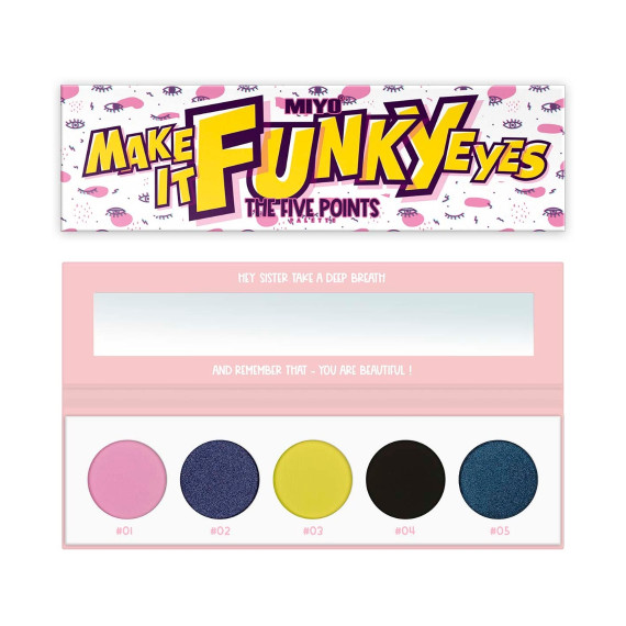 Miyo, The Five Points Palette, Paleta cieni, Make It Funky Eyes, 6,5 g