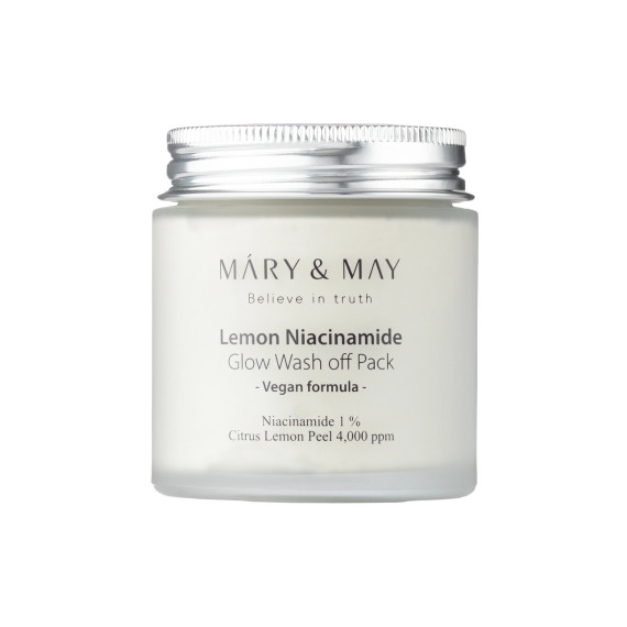 Mary&May, Lemon Niacinamide Glow Wash off Pack, Glinkowa maska rozjaśniająca, 125 g