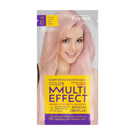 Joanna, Multi Effect Color Szamponetka koloryzująca Różowy blond 02.5, 35 g