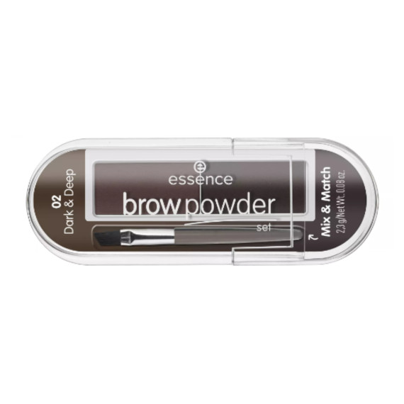 essence, Zestaw do stylizacji brwi Brow Powder Set, Nr 02, 2,3 g
