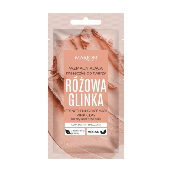 Marion, Wzmacniająca maseczka do twarzy, Różowa Glinka, 8 ml