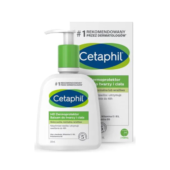 Cetaphil, MD Dermoprotektor, Balsam nawilżający do twarzy i ciała, 236 ml