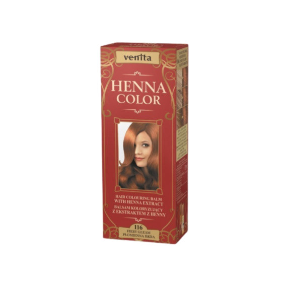 Venita, Balsam koloryzujący z ekstraktem z henny, 116 - Płomienna iskra, 75 ml