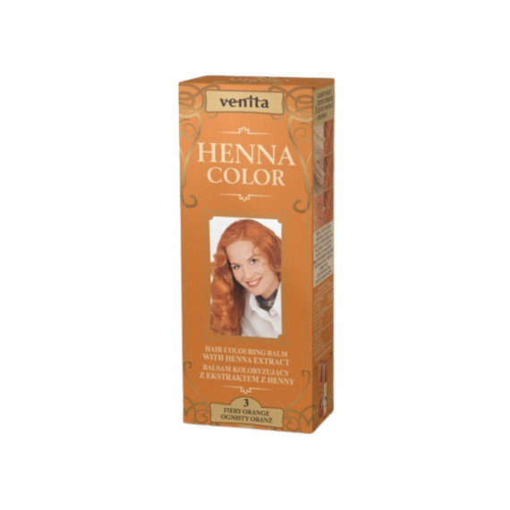 Venita, Balsam koloryzujący z ekstraktem z henny, 3 - Ognisty oranż, 75 ml