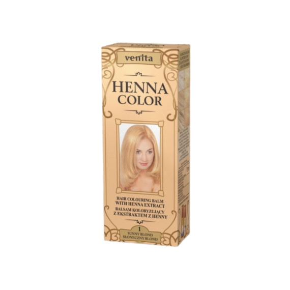 Venita, Balsam koloryzujący z ekstraktem z henny, 1 - Słoneczny blond, 75 ml
