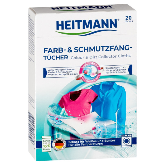 Heitmann, Chusteczki wyłapujące kolor i brud, 20 szt