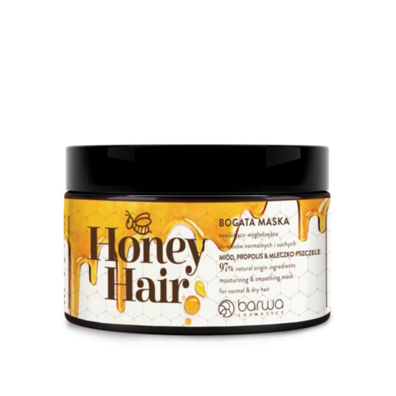 Barwa, Honey Hair, Maska miodowa nawilżająca, 220 ml