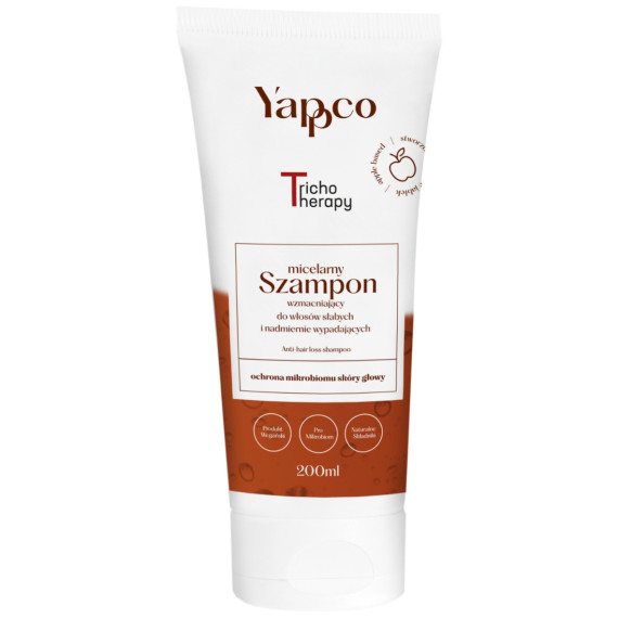 Yappco, Micelarny szampon wzmacniający do włosów słabych i nadmiernie wypadających, 200 ml